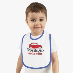 Positano Dolce Vita  Baby Contrast Trim Jersey Bib