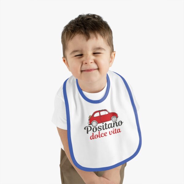 Positano Dolce Vita  Baby Contrast Trim Jersey Bib - immagine 3